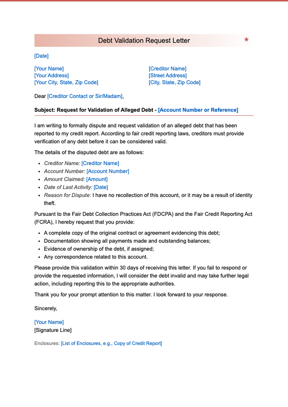 Sample credit report dispute letter with red validation stamp_variant_2